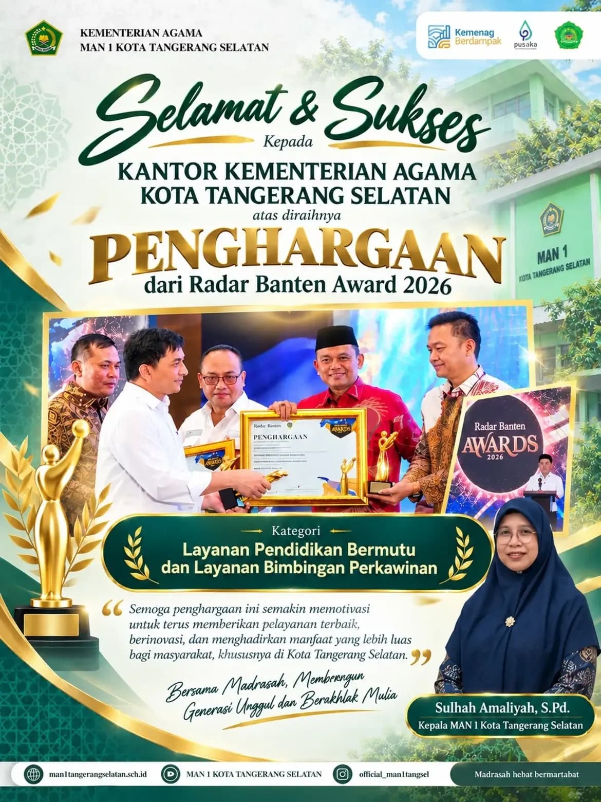 Kemenag Tangsel Raih Radar Banten Award 2026
