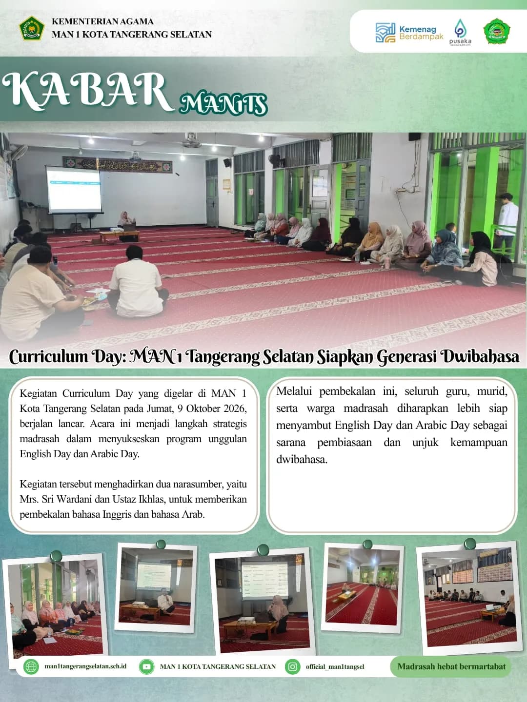 MAN 1 Tangerang Selatan Siapkan Generasi Dwi Bahasa
