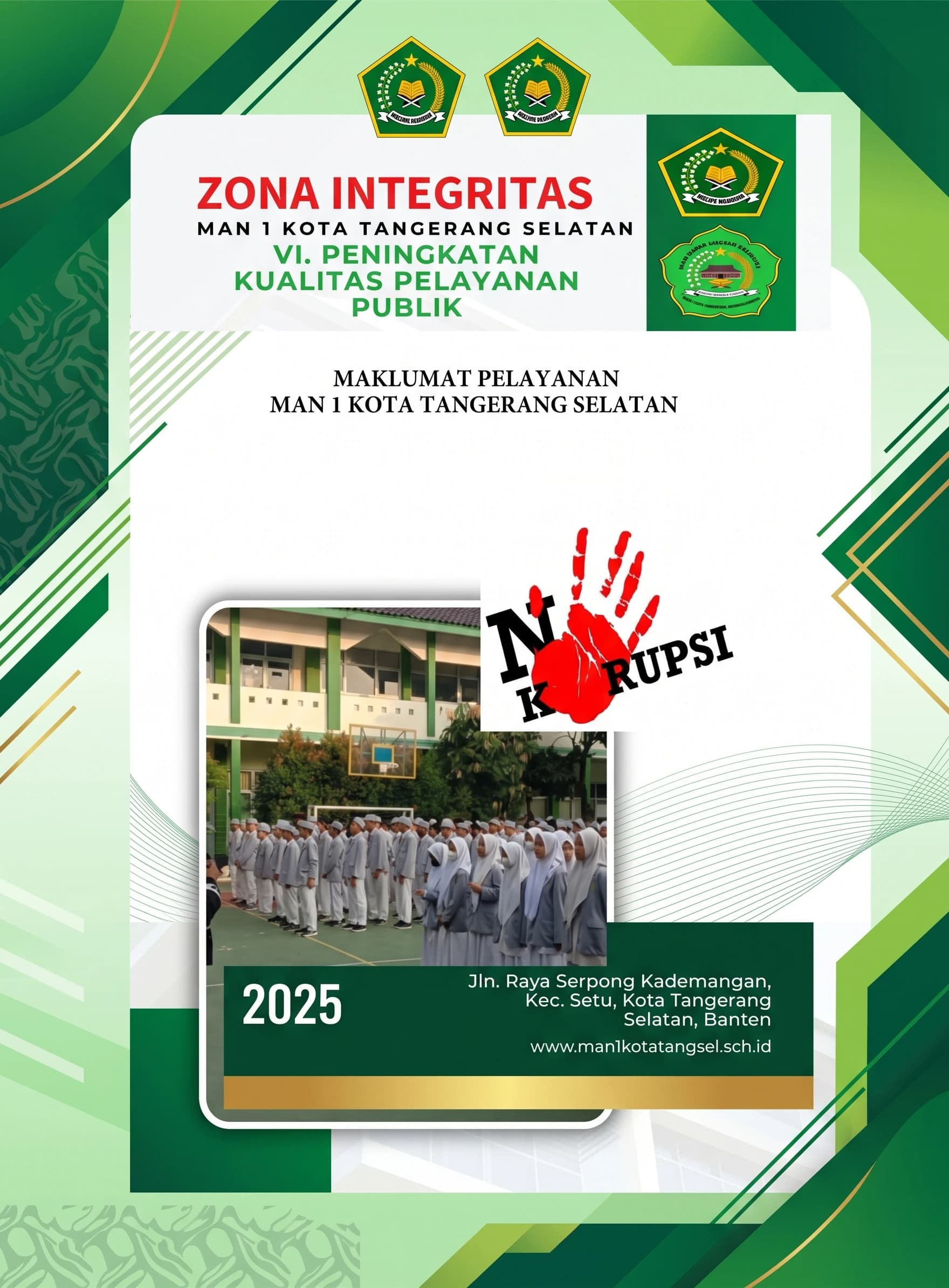 Sampul Zona Integritas — Peningkatan Kualitas Pelayanan Publik MAN 1 Kota Tangerang Selatan